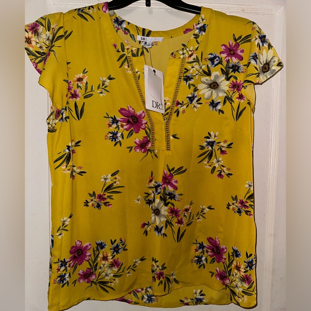 dr2 Nordstrom Chartreuse Blouse Dr20489pr1 Sz L